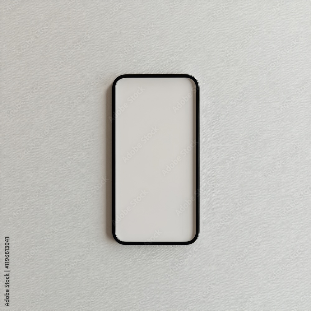 Aufkleber contemporary minimalist smartphone frame sleek glass design on white canvas - versatile ui/ux mockup