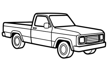 Modern Pickup Truck Line Drawing