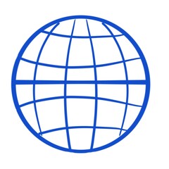 Schematic image of a globe with a geographical coordinate grid in blue. abstract image of the earth.