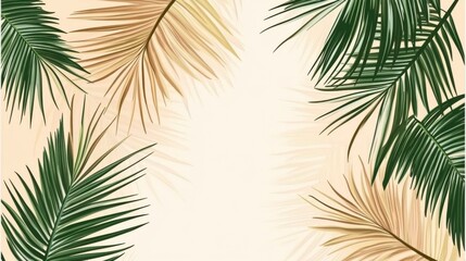 Obraz premium Palm, Banana Leaves Vector Seamless Pattern, Brown Green Khaki Exotic Floral Print. Adventure Jungle Leaves Autumn Fabric. Female Trendy Background. Tropical Fabric Seamless Print. 