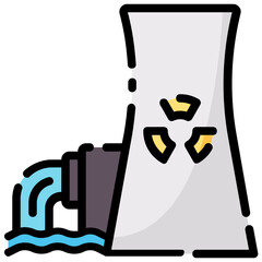 nuclear sewage vector filled outline icon