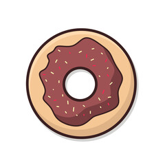 illustration vector graphic of cartoon food donuts with chocolate flavor sprinkled with cereal