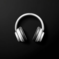 Stylish headphone icon featuring rounded earpieces, ideal for audio enthusiasts seeking sleek and modern design elements for their projects or applications