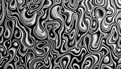 Obraz premium Swirling patterns of metallic textures create an abstract visual experience in shades of black and silver