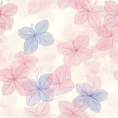 Creative Seamless Pattern 2D Doodle Floral Illustrations for wallpaper, card, tile.