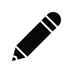 Pencil icon silhouette on white background for apps and websites 