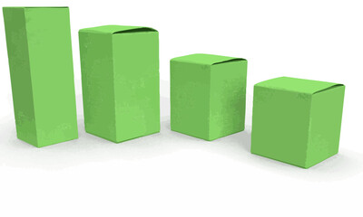 Fototapeta premium 3d illustration green boxes