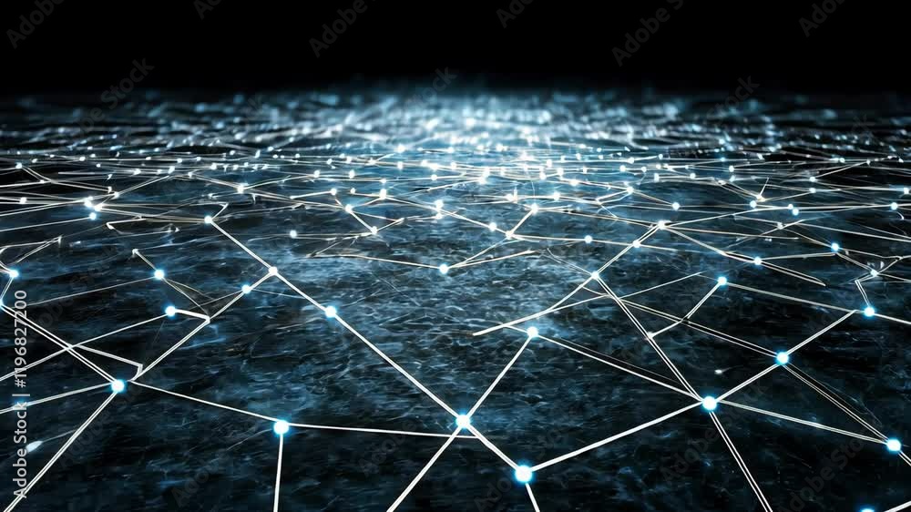 Poster digital technology glowing abstract connections in network of interconnected lines