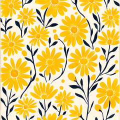 Creative 2D Doodle Floral Illustrations for wallpaper, card, tile