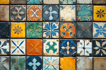 Vintage Ceramic Wall Tiles with Intricate Patterns
