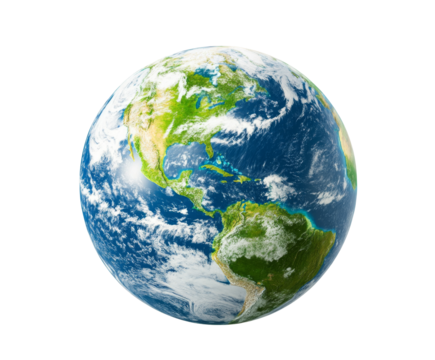 A breathtaking view of our planet Earth, showcasing the beauty and diversity of its landscapes. A stunning representation of our home planet. , isolated on white background PNG