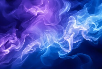 Abstract Swirling Purple and Blue Smoke Background
