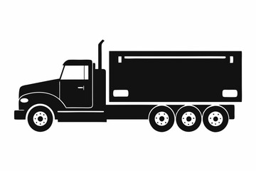 Minimalist Semi-Truck Vector Line Art
