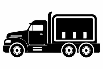 Minimalist Semi-Truck Vector Line Art