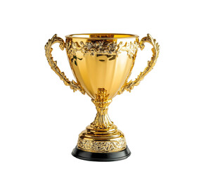 Golden Trophy of Excellence: A Symbol of Triumph and Achievement , isolated on white background PNG