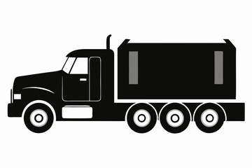 Minimalist Semi-Truck Vector Line Art