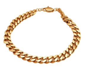Luxury Gold Chain Bracelet - Exquisite Men's Jewelry , isolated on white background PNG