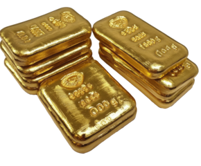 Golden Investment Bars: A Precious Metal Collection for Wealth , isolated on white background PNG