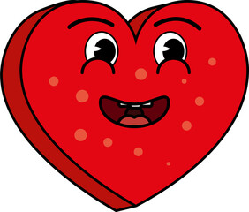 Groovy heart Valentine Day