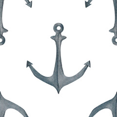An anchor pattern in vibrant watercolor, ideal for creating a maritime feel in your designs. Perfect for invitations, wallpaper, or accessories with a sea adventure or pirate twist.