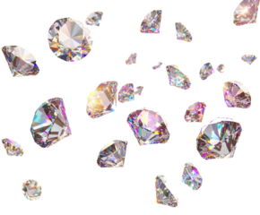 Radiant Diamonds: A Sparkling Display of Precious Gems , isolated on white background PNG