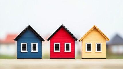 Colorful miniature houses representing real estate investment options