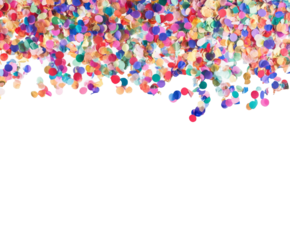 Vibrant Confetti Shower: A Celebration of Joy and Festivity , isolated on white background PNG