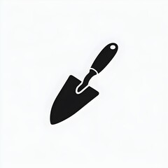 Black and white graphic of a trowel. Tools and hardware.