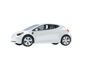 Fototapeta premium Sleek White Electric Car - Modern Transportation Design , isolated on white background PNG