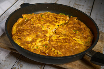 Rustic omelette with pickled vegetables