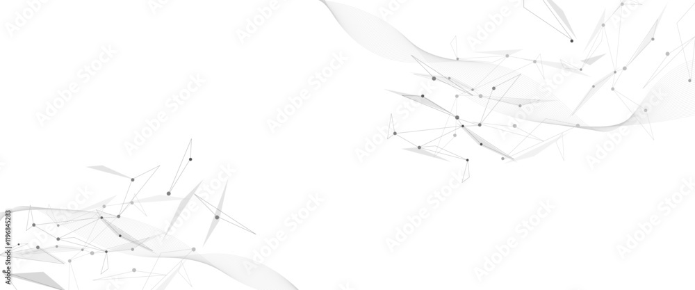 Poster Vector illustration of minimalistic design with connecting the dots and lines.