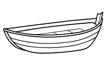 Minimalist Rowboat Vector Art