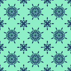Emerald and Indigo Seamless pattern