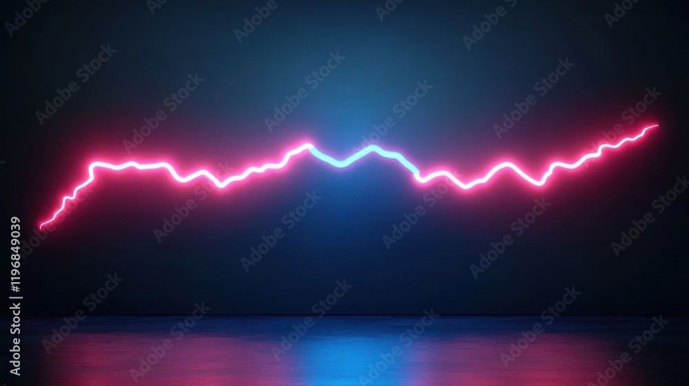 Wall mural dynamic electric currents with jagged patterns dark background abstract art digital environment crea