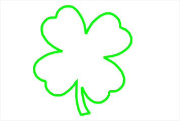 Good luck four leaf clover flat icon set isolated on transparent background.