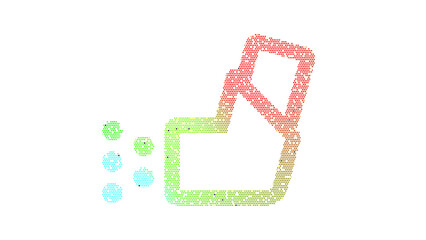 Icon inhaler is made up of LED square shapes. There are bright diodes and there are black dead diodes