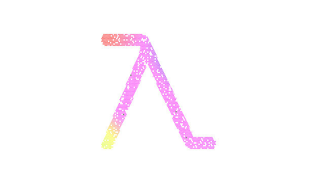Icon lambda is made up of LED square shapes. There are bright diodes and there are black dead diodes