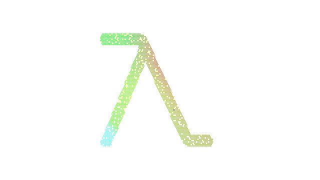 Icon lambda is made up of LED square shapes. There are bright diodes and there are black dead diodes