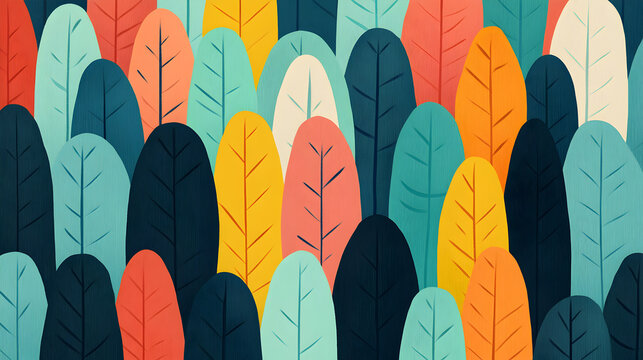 Vibrant leaf patterns in nature abstract art colorful environment digital design
