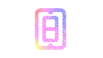 Icon light switch is made up of LED square shapes. There are bright diodes and there are black dead diodes