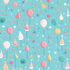 Luxurious and playful birthday celebration scenes and card