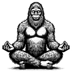 Bigfoot Meditating