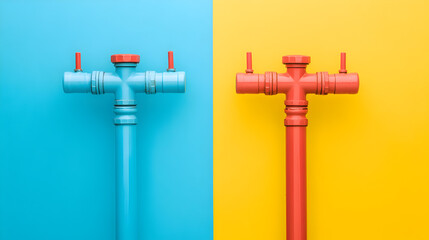 Showcasing vibrant pipe design with colorful graphic art and modern artistic aesthetics