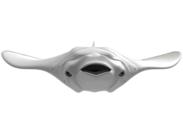 Graceful manta ray with wide wings and smooth body design