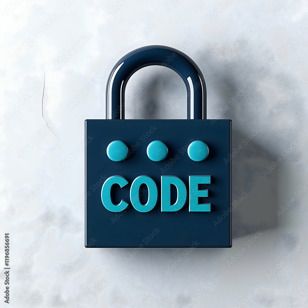 Aufkleber a stylized padlock featuring the word 