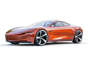 Fototapeta premium Electric car isolated on white background