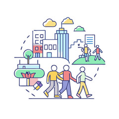 city walk tour vector icon, city walk tour vector illustration-simple illustration of city walk tour, perfect for city walk tour logos and icons and themed design 