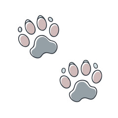 footprint with paw prints dog walk icon, footprint with paw prints dog walk vector, 