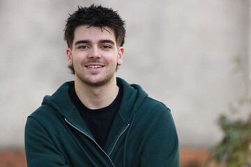 young man or student outdoors