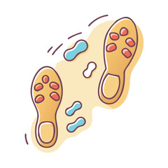 footsteps in sand vector icon, footsteps in sand vector illustration-simple illustration of footsteps in sand, perfect for footsteps in sand logos and icons and themed design 